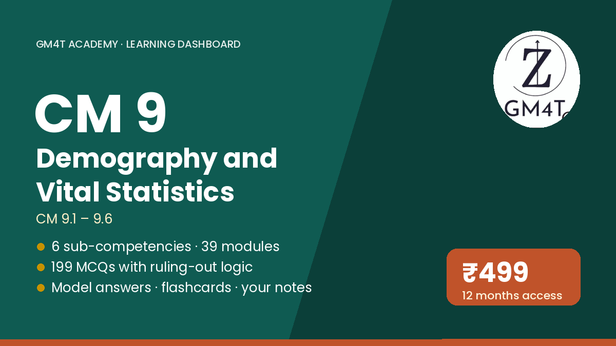 CM 9 Demography and Vital Statistics — 6-month pass